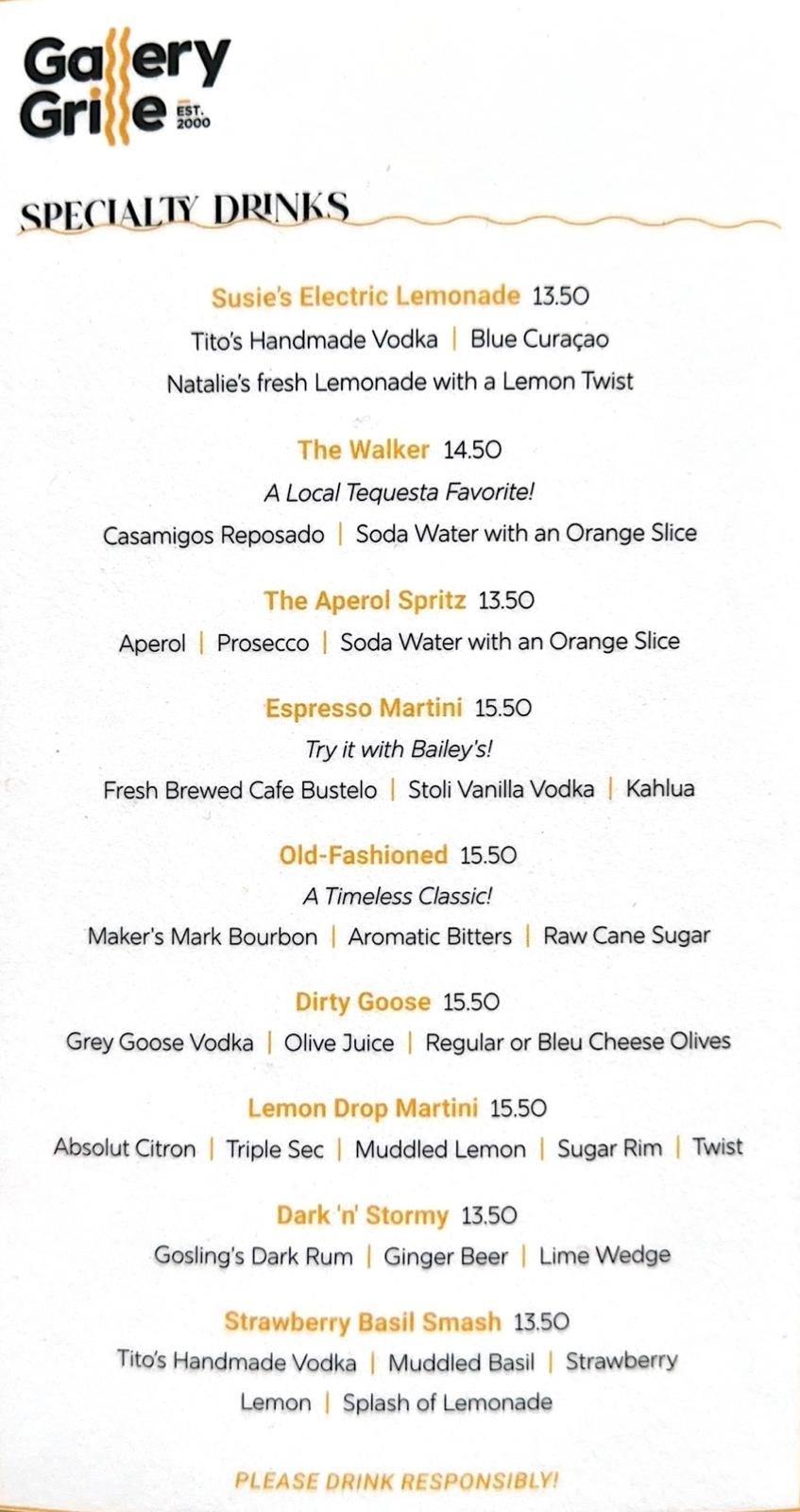 Specialty Drinks